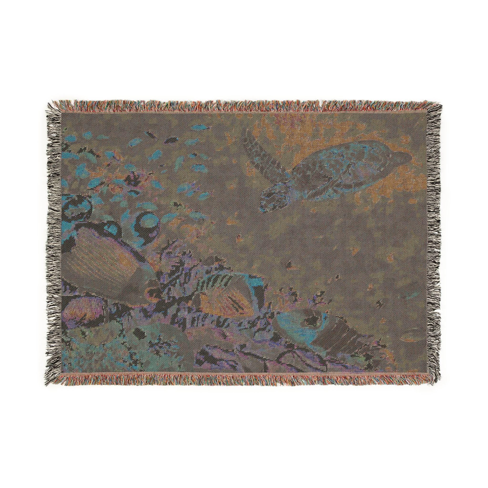 Ocean Tapestry Cotton Woven Blanket