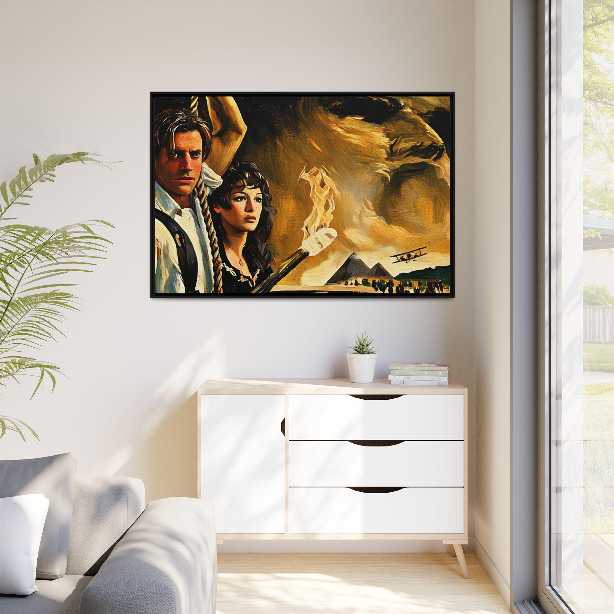 The Mummy 1999: Rick & Evelyn Movie Framed Canvas