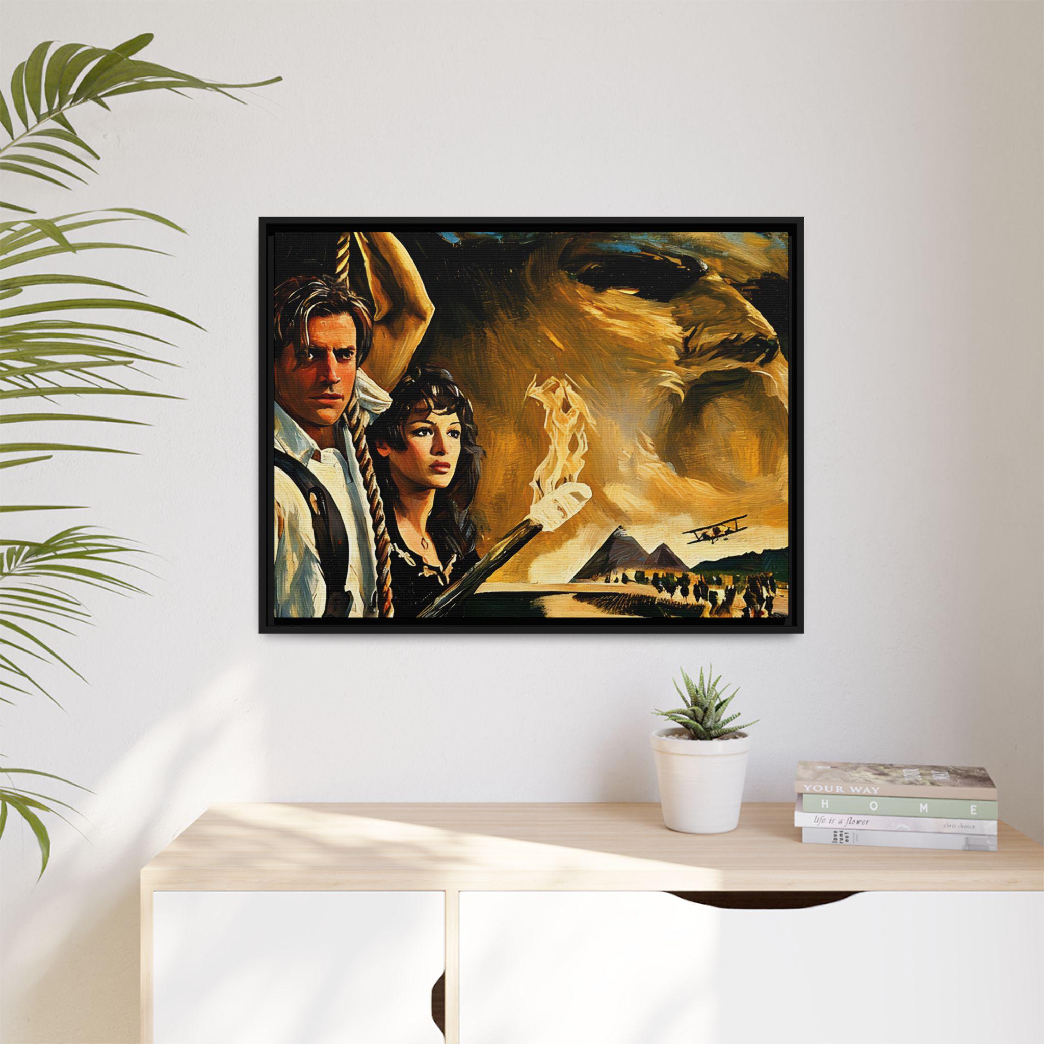 The Mummy 1999: Rick & Evelyn Movie Framed Canvas