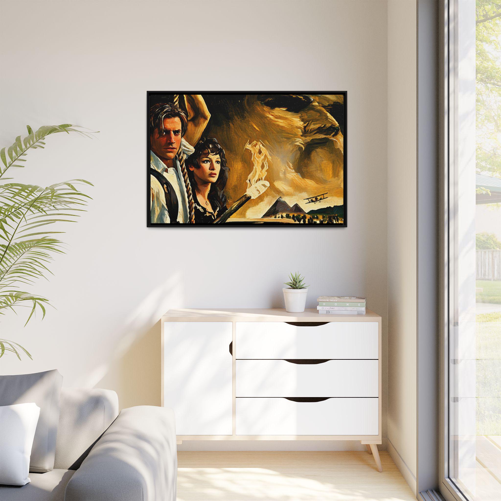 The Mummy 1999: Rick & Evelyn Movie Framed Canvas