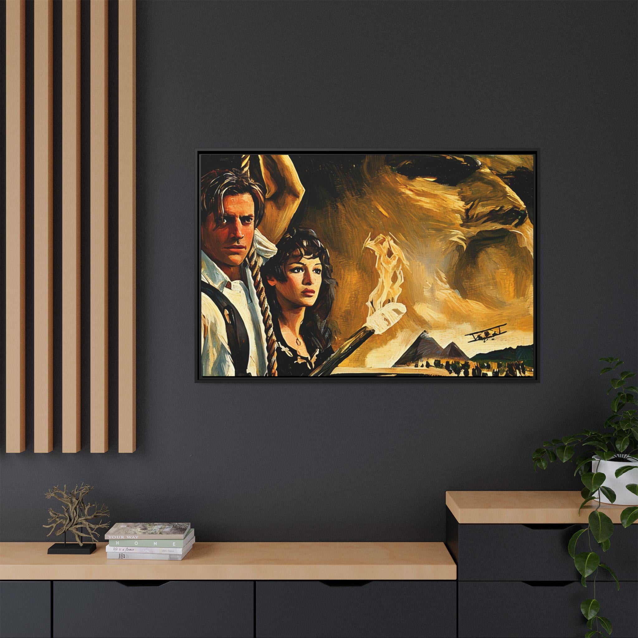 The Mummy 1999: Rick & Evelyn Movie Framed Canvas