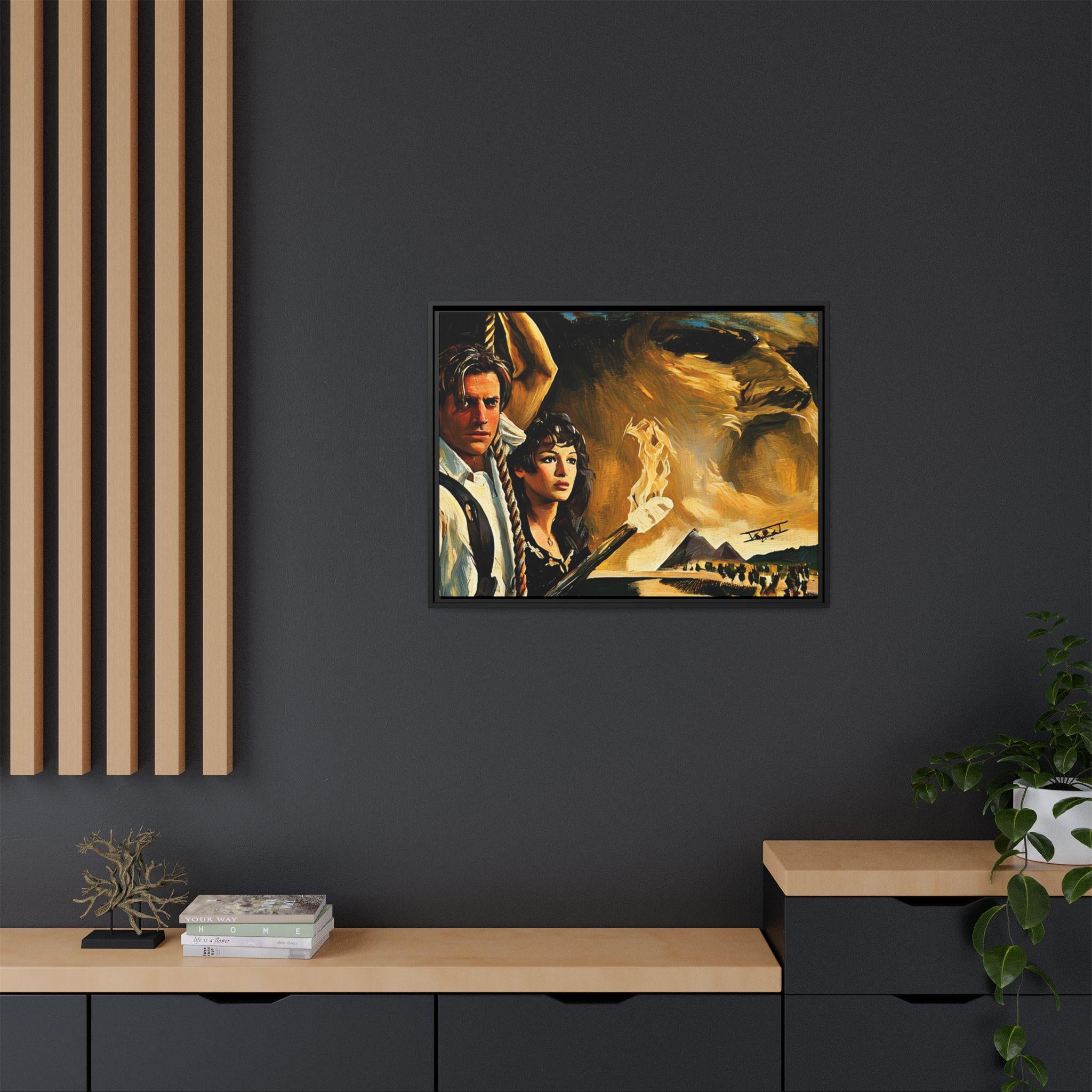 The Mummy 1999: Rick & Evelyn Movie Framed Canvas