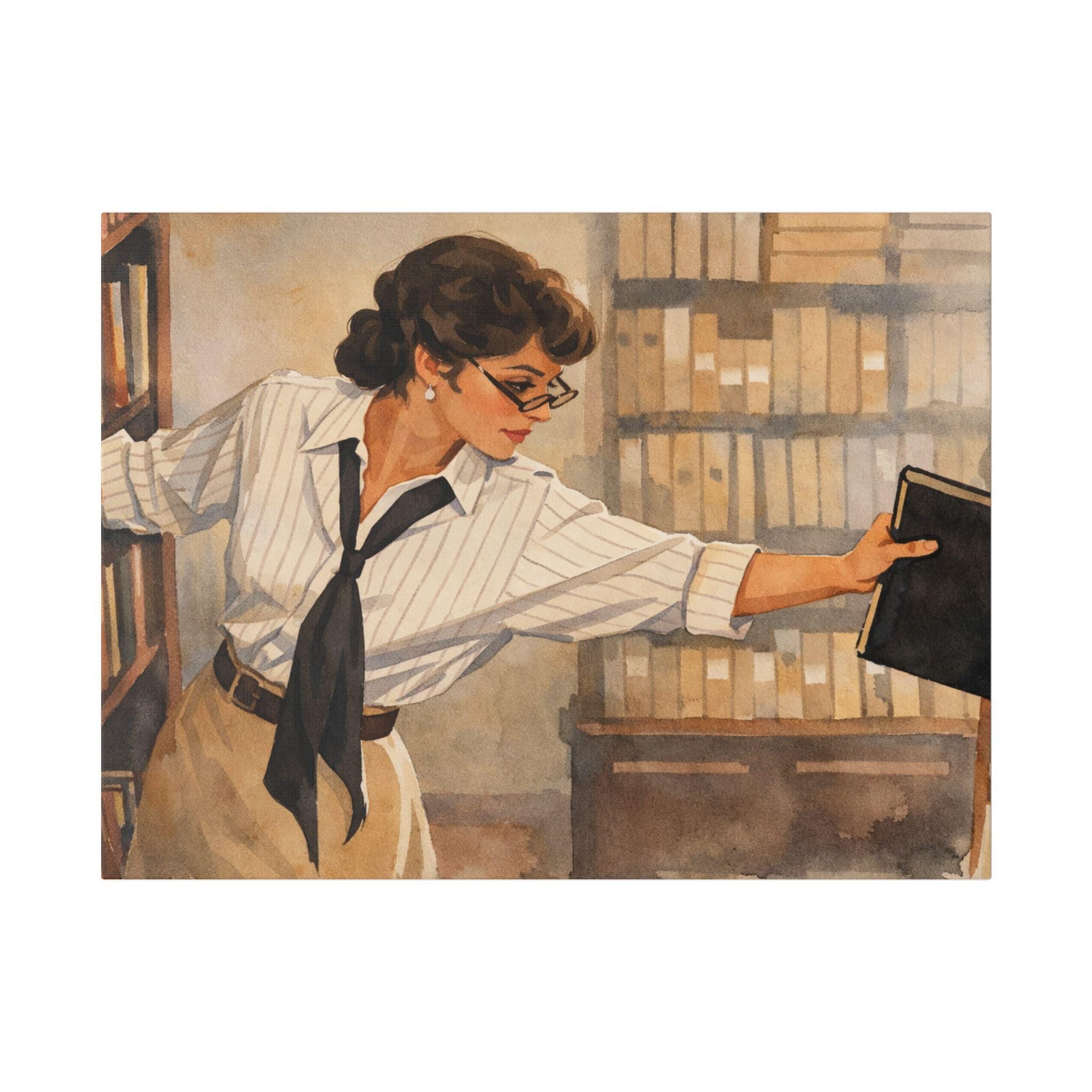 The Mummy 1999: Evelyn Librarian Classic Stretched Canvas
